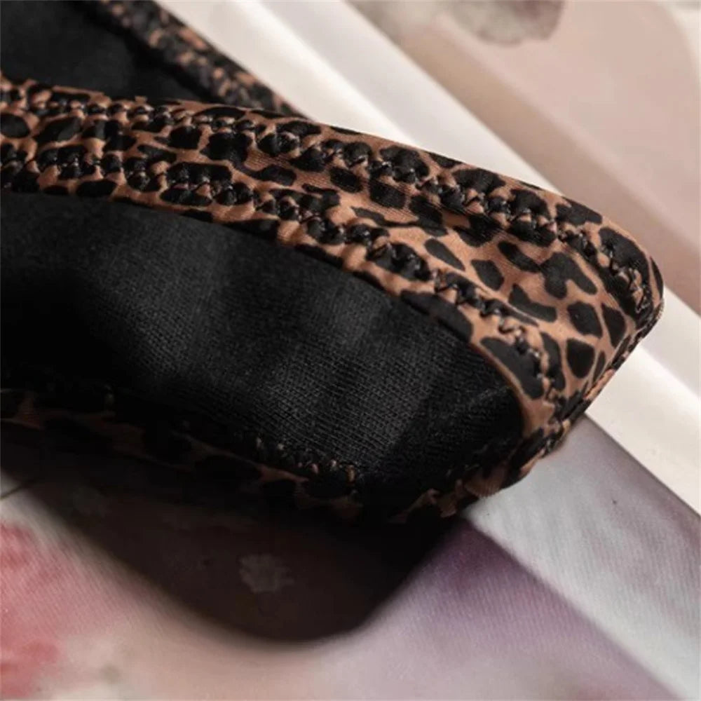 Leopard print high slit thong underwear in ice silk, seamless one-piece G-string by The Clothing Company Sydney, plus size fit.