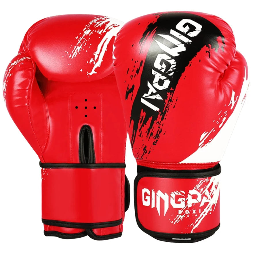 Black, red and blue adjustable boxing and Muay Thai gloves for adult and kid training, sparring and hand protection