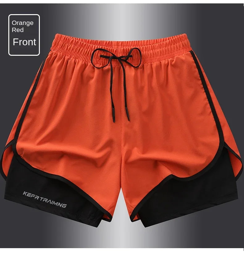 Two-layered fitness running shorts by The Clothing Company Sydney, featuring breathable fabric and athletic design for active wear.