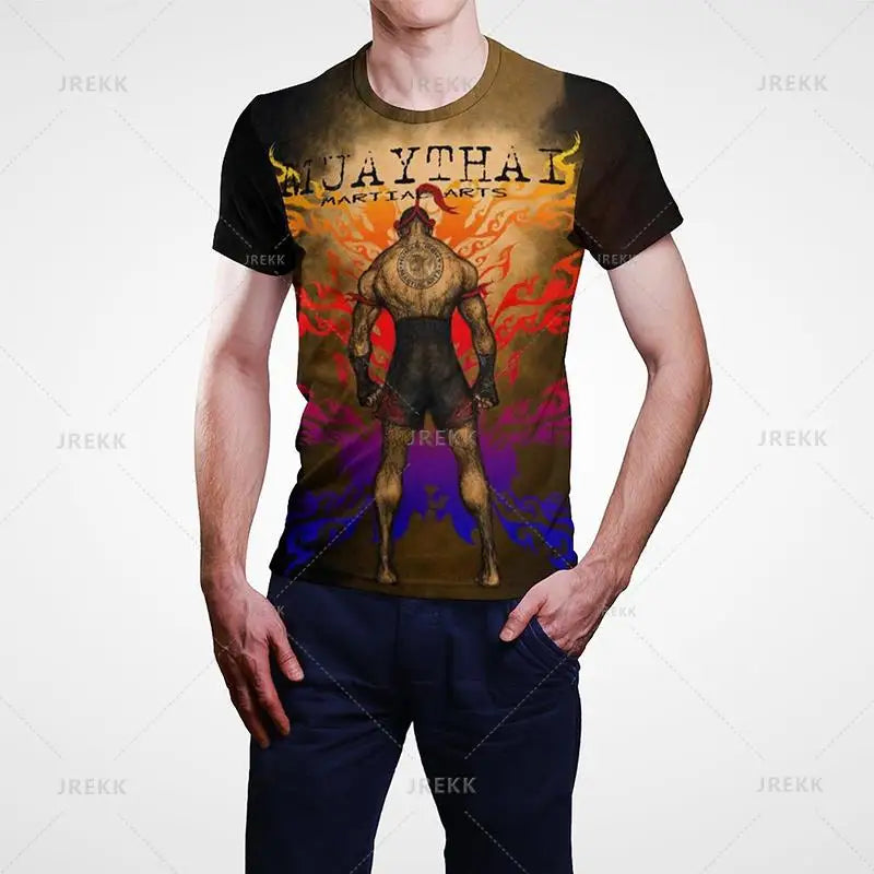 Muay Thai Gym Graphic T Shirt For Men Women Kids 3D Thai Boxing Sports Printed Tee Shirts Streetwear Short Sleeves Quick Dry Top - The Clothing Company Sydney