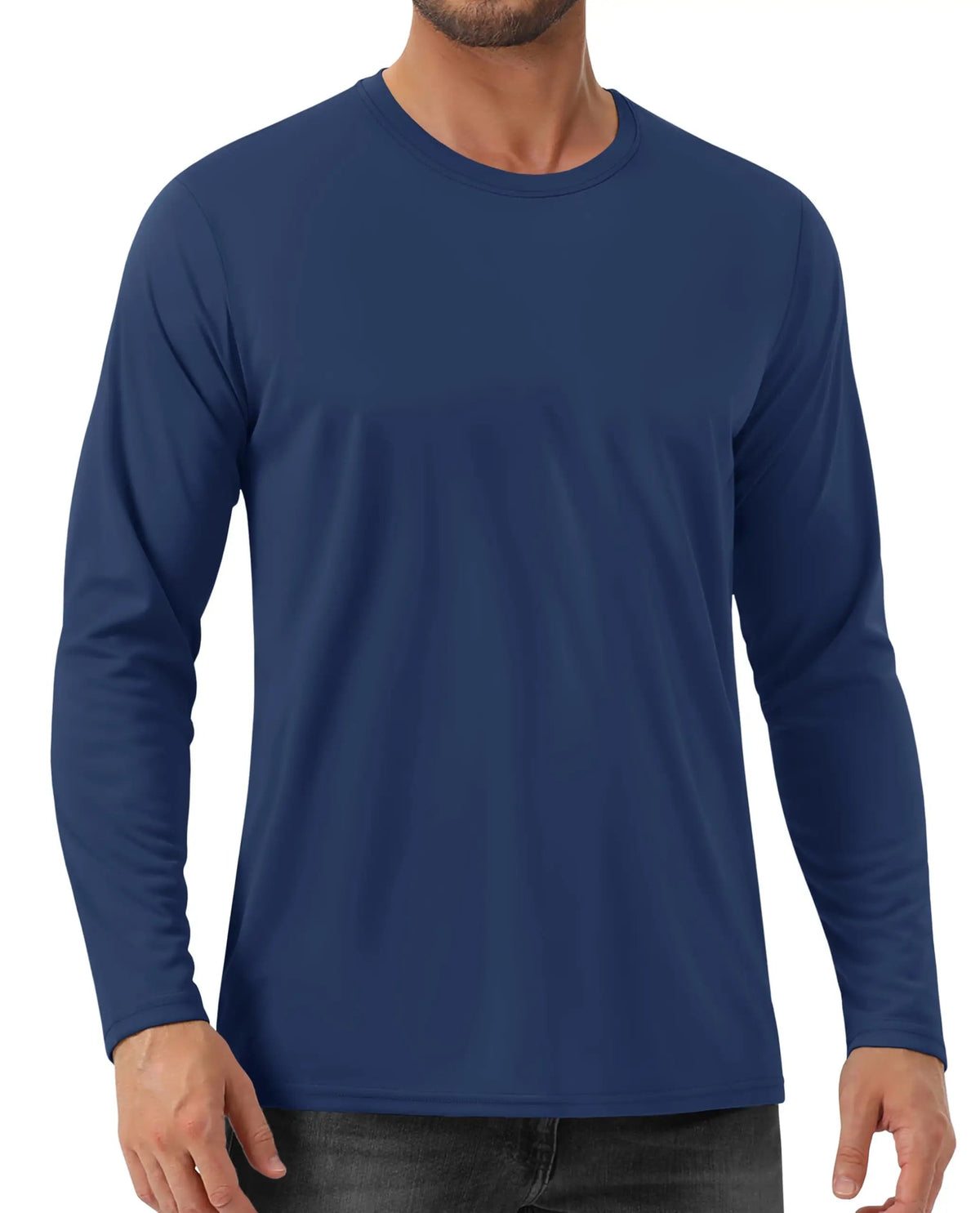 Men's UPF 80+ sun protection quick dry long sleeve athletic T-shirt by The Clothing Company Sydney, designed for sports and outdoor activities.