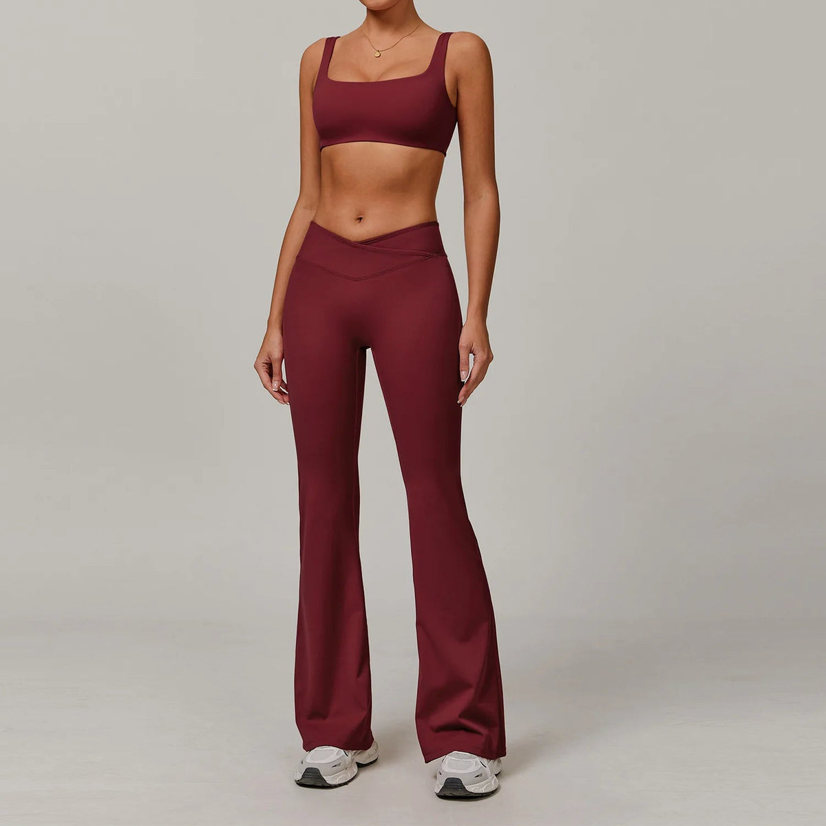 Two-piece women's fitness yoga and workout set with sport bra and leggings, perfect for gym, running, and activewear by The Clothing Company Sydney