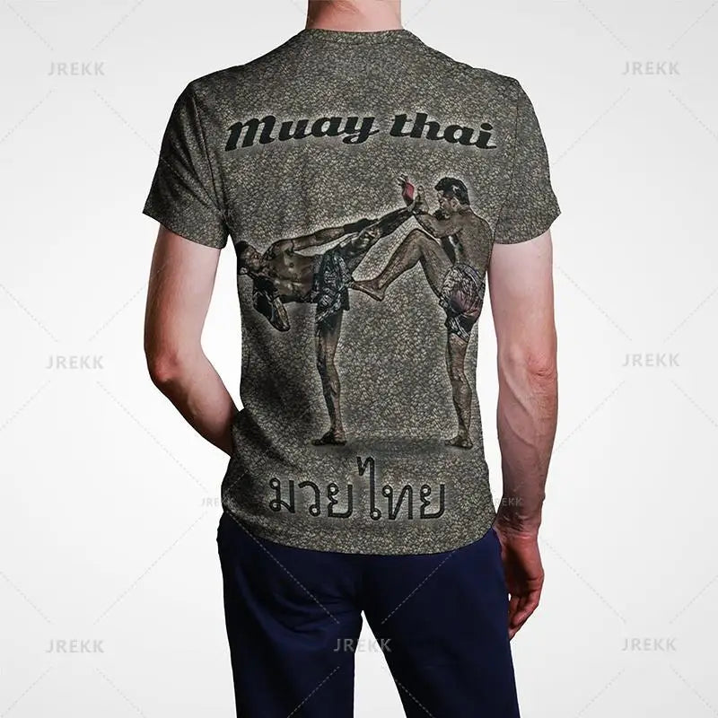 Muay Thai Gym Graphic T Shirt For Men Women Kids 3D Thai Boxing Sports Printed Tee Shirts Streetwear Short Sleeves Quick Dry Top - The Clothing Company Sydney