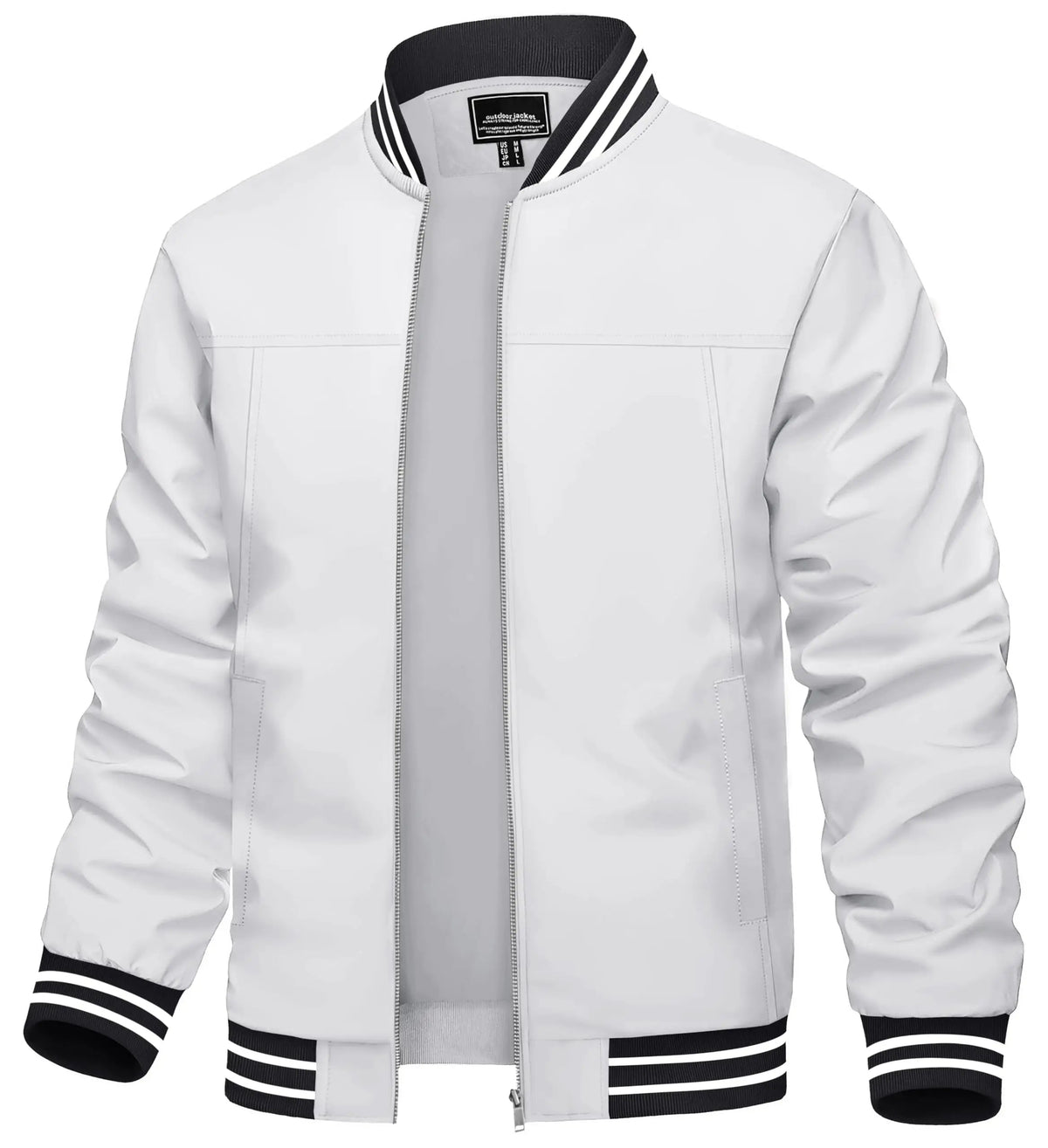 Mens lightweight waterproof spring autumn casual bomber jacket with full zip, windbreaker style, by The Clothing Company Sydney.