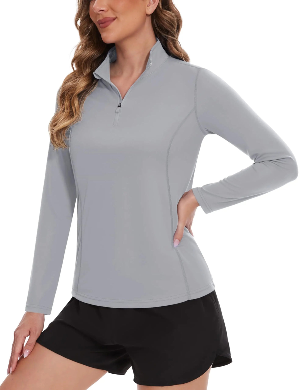 Women's UPF 50+ quick dry long sleeve shirt by The Clothing Company Sydney, ideal for sun protection, running, hiking, and outdoor activities
