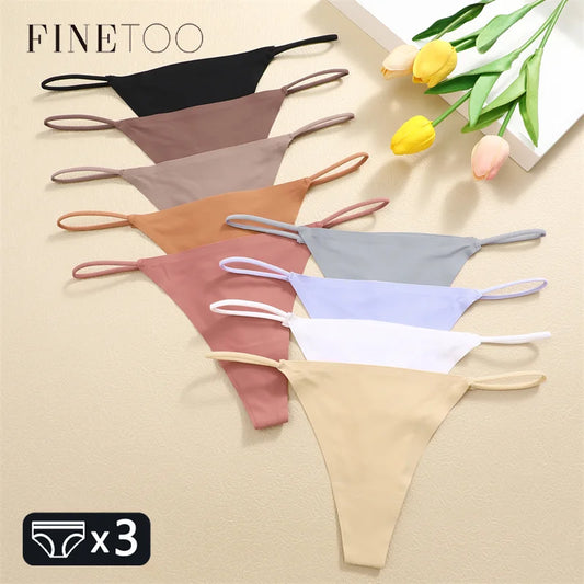 3 Pack Women Seamless Thongs Low Waist Bikini Panties Female Underpants T-back Underwear - The Clothing Company Sydney