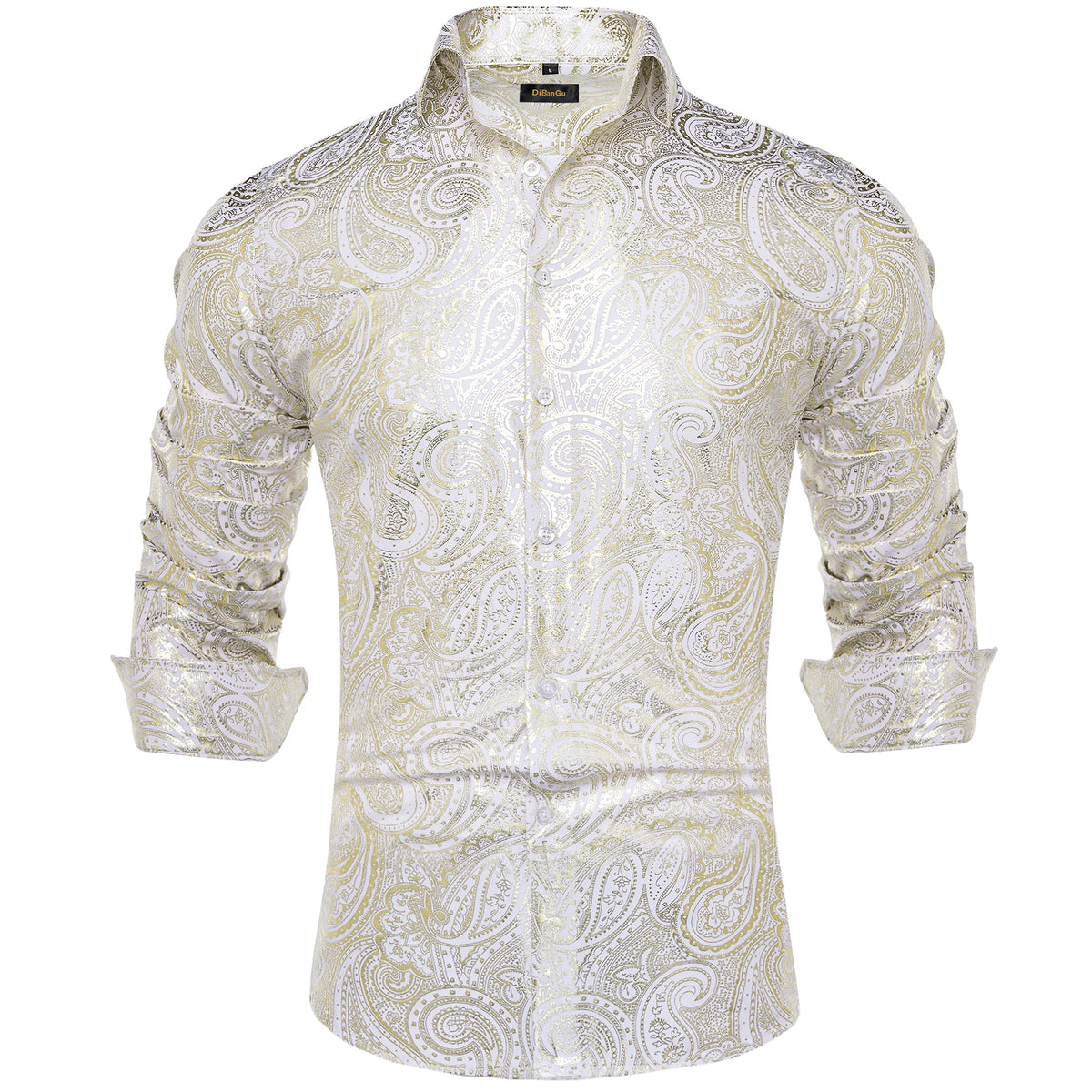 Pink, blue, and red paisley print men's slim fit long sleeve dress shirt from The Clothing Company Sydney.