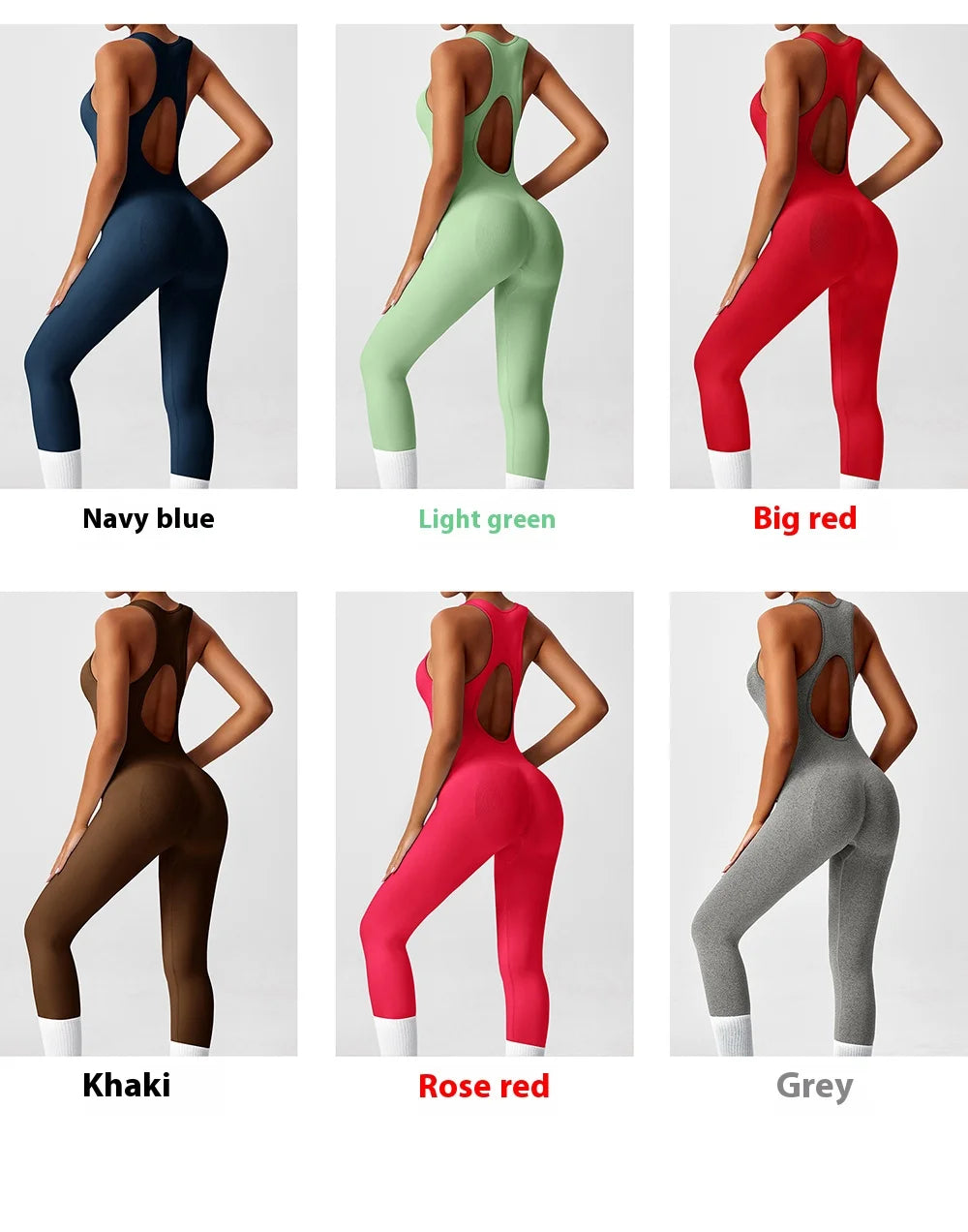 Seamless peach-colored women's yoga bodysuit with V-back, designed for fitness and activewear, by The Clothing Company Sydney.