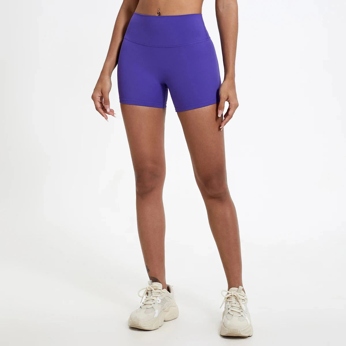 Women's high-waist fitness cycling and yoga shorts by The Clothing Company Sydney, slim fit workout leggings for active women.