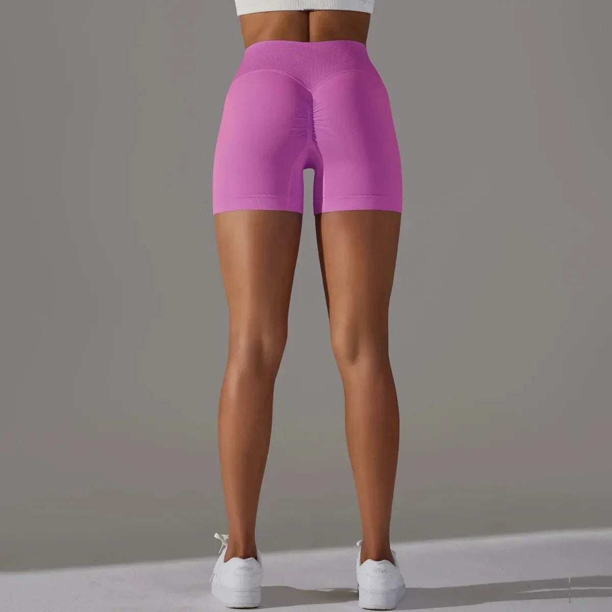 Women’s high waist fitness yoga leggings by The Clothing Company Sydney, seamless gym shorts with scrunch butt design and push-up fit.