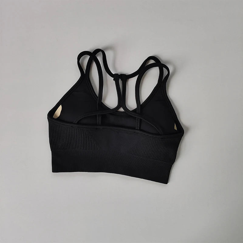 Women's shockproof summer fitness bralette by The Clothing Company Sydney, quick-drying back sports bra for running and yoga.