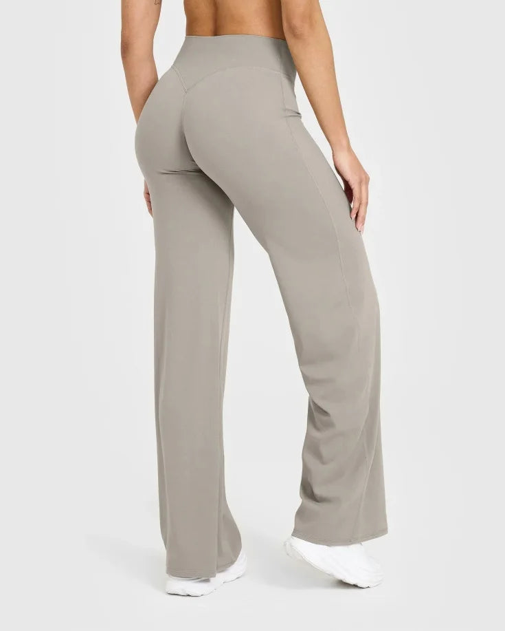 Straight Leg Bottoms Women's Mid-Waist Yoga Pants GYM Leggings Pilates Running Sports Trousers The Clothing Company Sydney