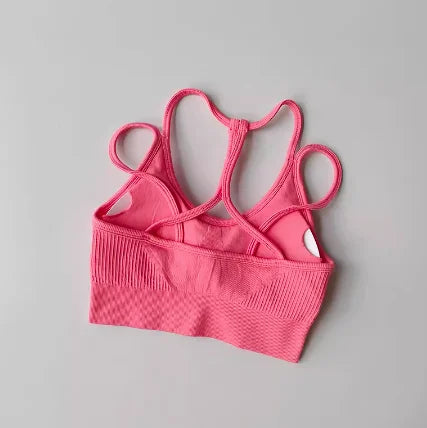 Women's quick-drying fitness bralette by The Clothing Company Sydney, shockproof summer sports bra with back support for running and yoga.