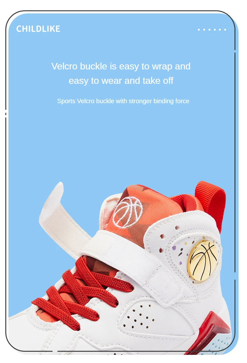 Kids boys’ basketball shoes by The Clothing Company Sydney, non-slip outdoor sports sneakers with supportive grip and vibrant design.
