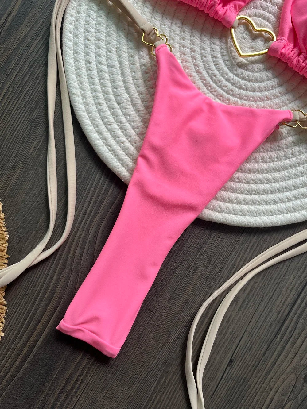 Solid color halter bikini set for women, two-piece triangle and thong swimwear from The Clothing Company Sydney.