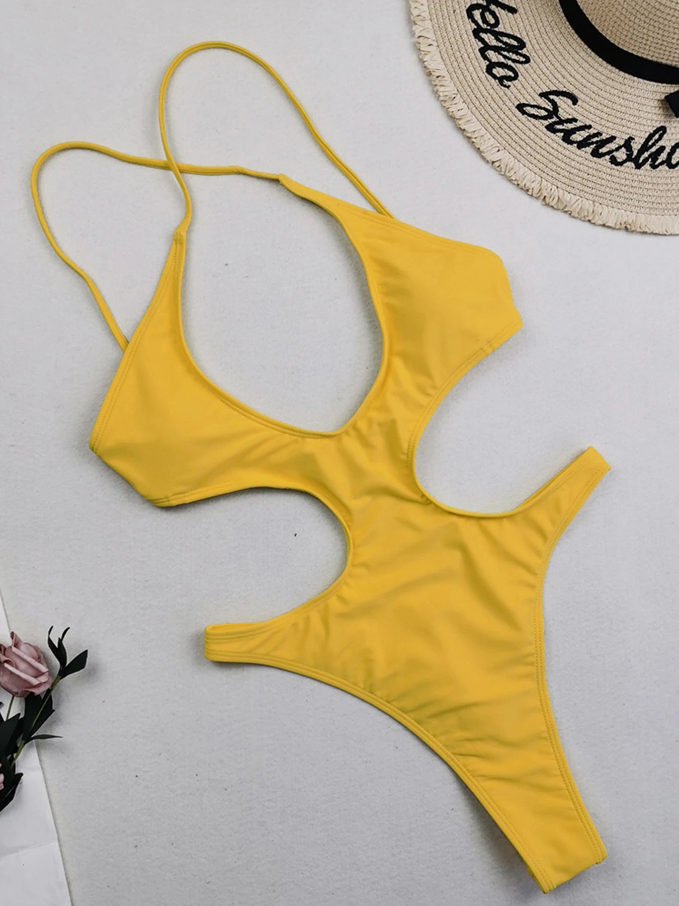 Solid Hollow Out One Piece Swimsuit Plus Size Swimwear Women Backless Bathing Suits Summer Beach Wear Monokini The Clothing Company Sydney