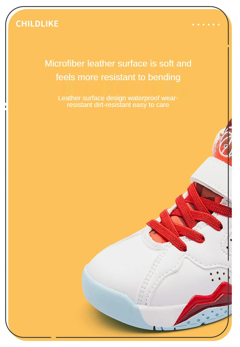 Kids' boys' basketball shoes by The Clothing Company Sydney, non-slip outdoor sports sneakers with breathable design and sturdy soles.