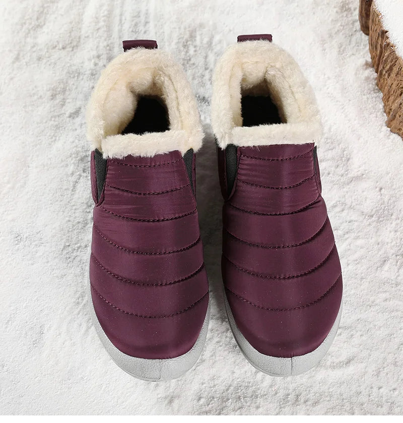 Men's winter ankle boots by The Clothing Company Sydney, slip-on waterproof snow shoes with fur lining for cold weather.