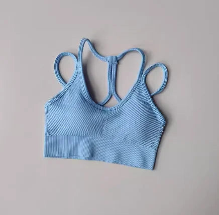 Women's shockproof summer fitness bra vest from The Clothing Company Sydney, quick-drying back design for running and yoga.