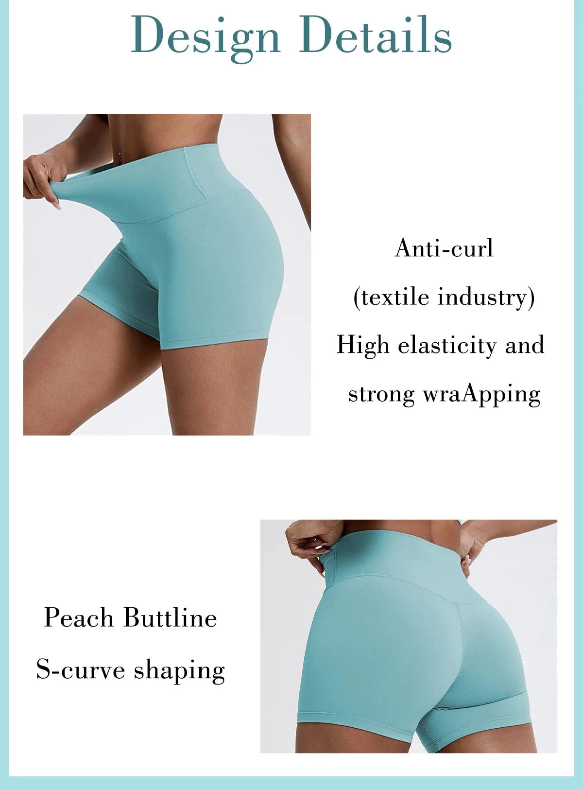 Women's high-waist gym leggings and cycling shorts by The Clothing Company Sydney, featuring a slim fit and athletic stretch fabric.