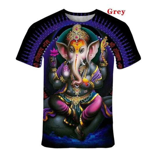 Summer Men Women 3D Print Hindu God Lord Shiva Cool Fashion T Shirt Short Sleeve T-shirt Tops - The Clothing Company Sydney