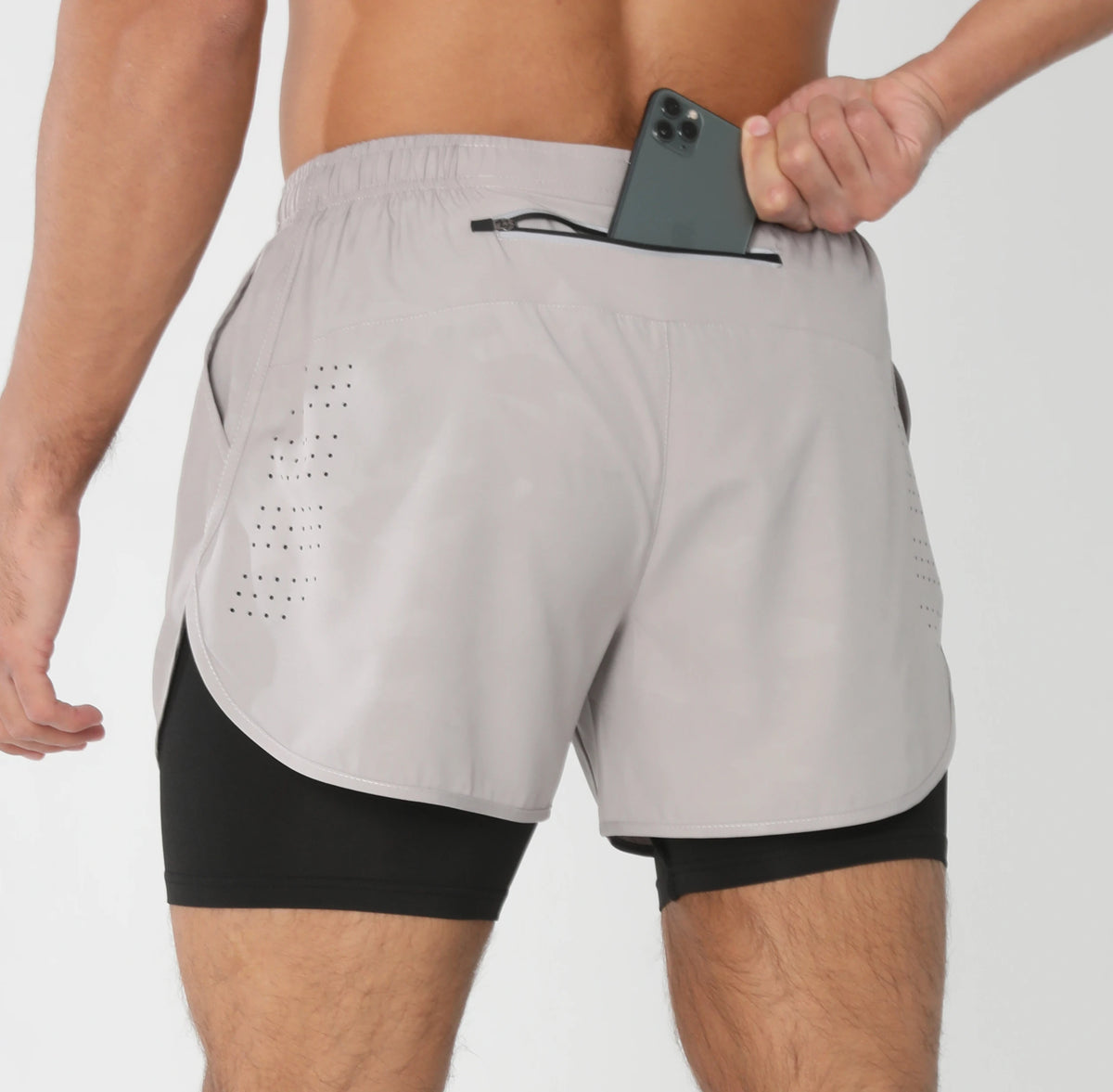 Men's lightweight gym running shorts with breathable fabric, liner pockets, towel loop, and quick-dry design from The Clothing Company Sydney.
