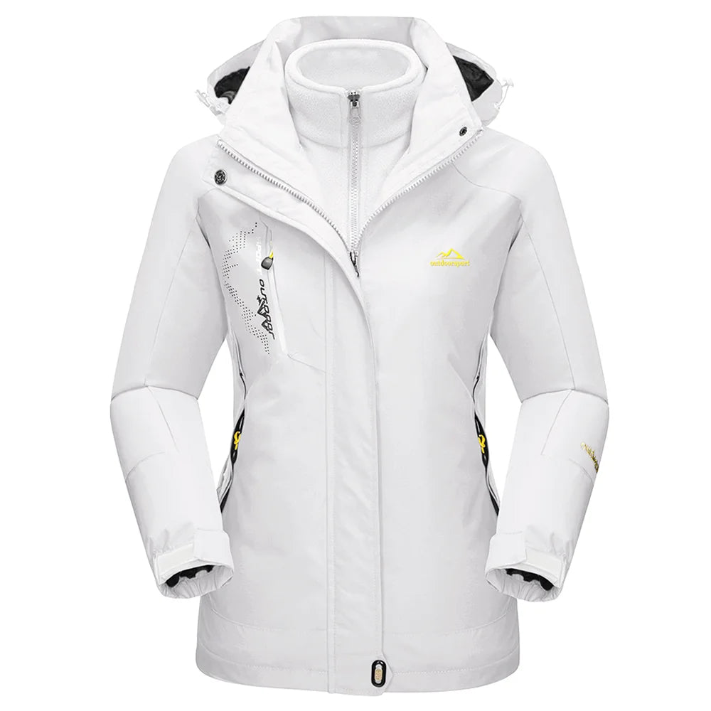 Women's 3-in-1 winter fleece ski snowboard jacket by The Clothing Company Sydney, waterproof, windproof, and rain-resistant outdoor coat