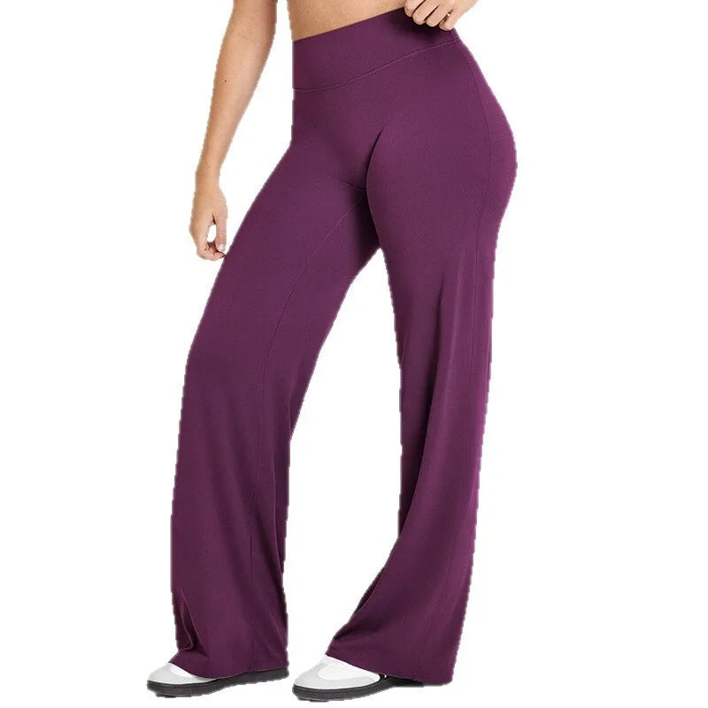 Straight Leg Bottoms Women's Mid-Waist Yoga Pants GYM Leggings Pilates Running Sports Trousers The Clothing Company Sydney