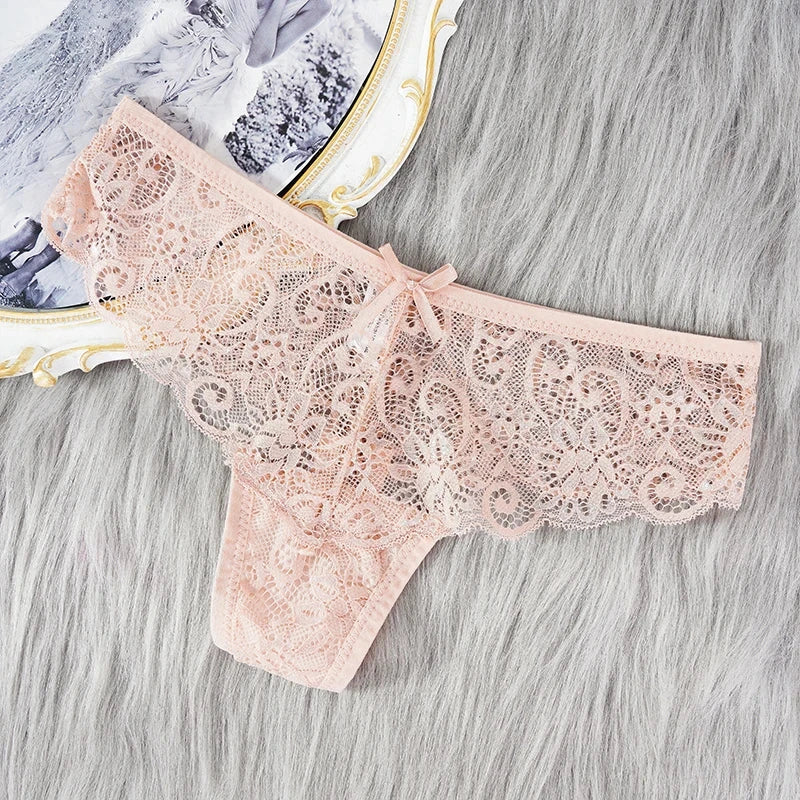 Lace Thong Women Low Waist Panties Transparent Underwear Hollow Out Female Lingerie Elasticity Comfortable Underpants The Clothing Company Sydney