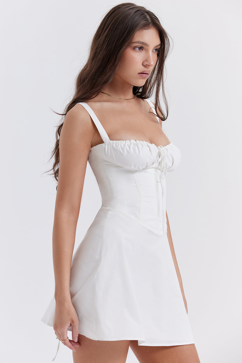Women Summer Tie-Up Fishbone Corset Waist Shaping Sleeveless Back Bandage Fashion Party Sling Short Dress The Clothing Company Sydney