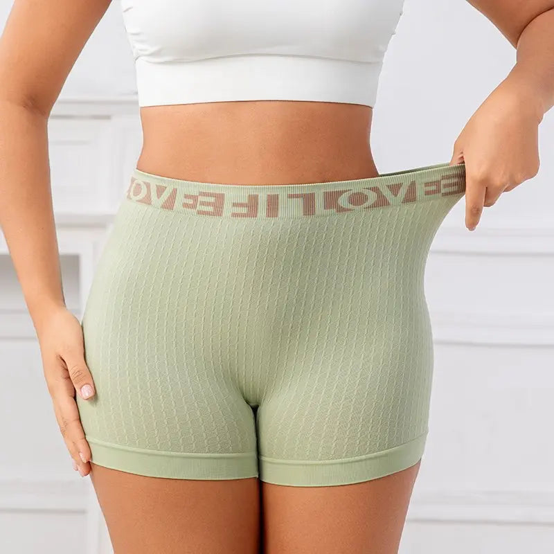 Ribbed Yoga Seamless High Waist Elastic Breathable Quick Dry Fitness Running Casual Sports Bike Shorts for Women