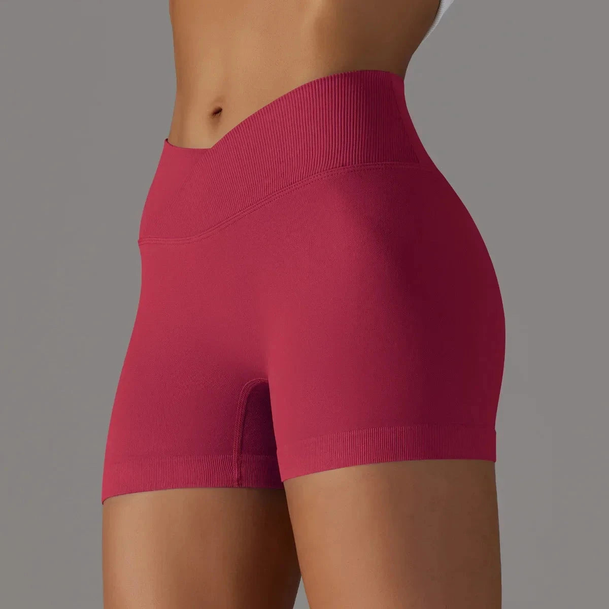 Women’s high waist fitness yoga leggings by The Clothing Company Sydney, seamless sports bike shorts with scrunch butt design.
