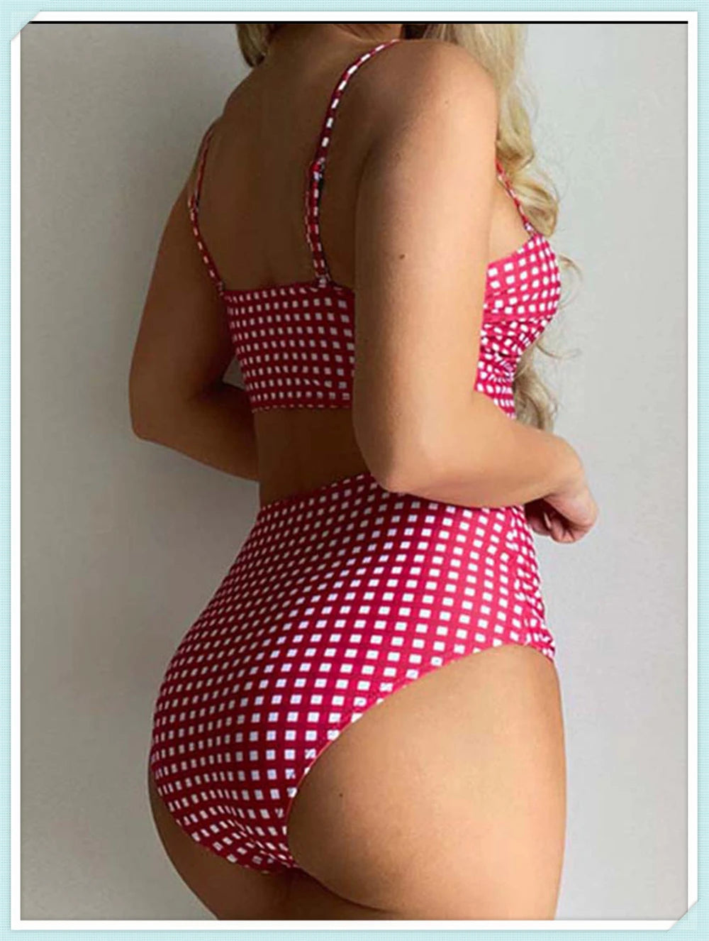 High waist printed swimsuit by The Clothing Company Sydney featuring padded straps, ideal for beachwear and swimming.