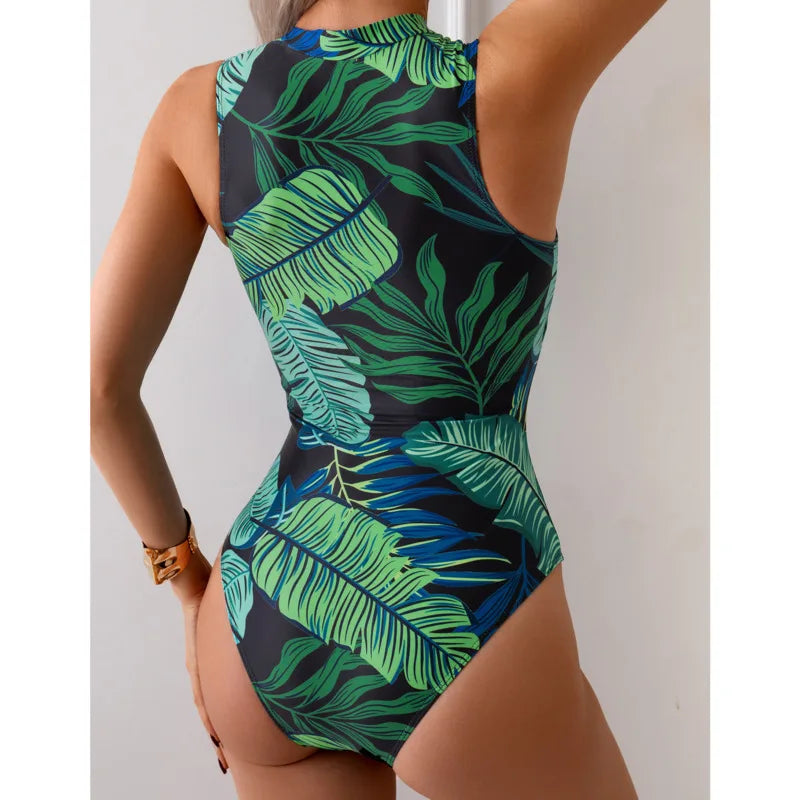 Plus size one-piece swimsuit by The Clothing Company Sydney featuring supportive push-up design and vibrant beachwear style.