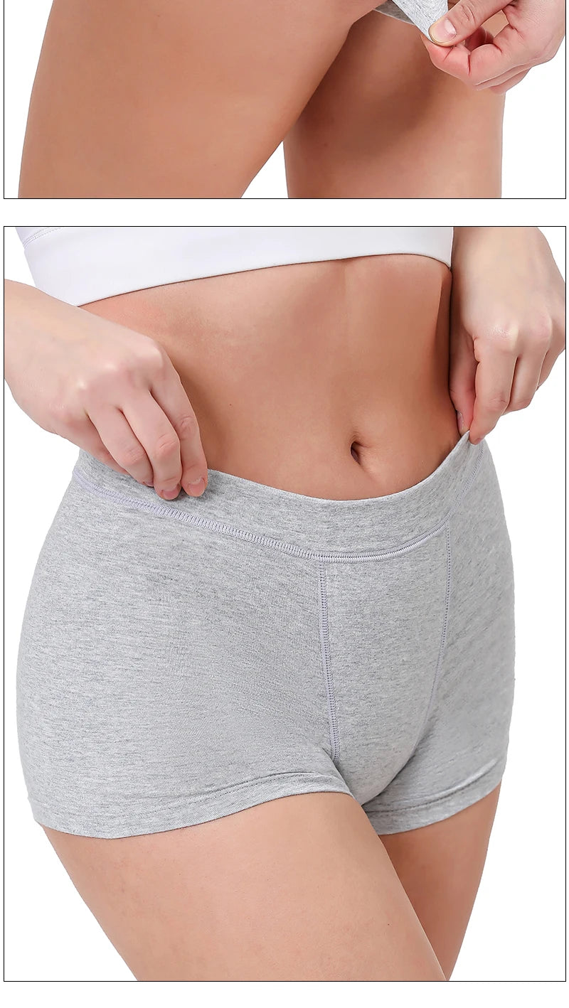 High-waist menstrual panties from The Clothing Company Sydney, flow boxer shorts in soft cotton for comfortable period underwear.