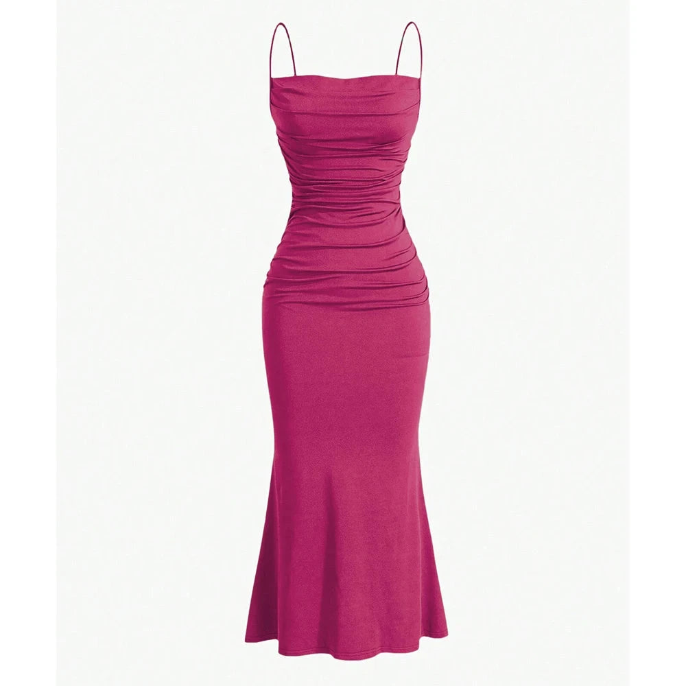 Women's Party Maxi Spaghetti Strap Elegant Slim Evening Wedding Guest Multi-Color Summer Milkmaid Dresses The Clothing Company Sydney