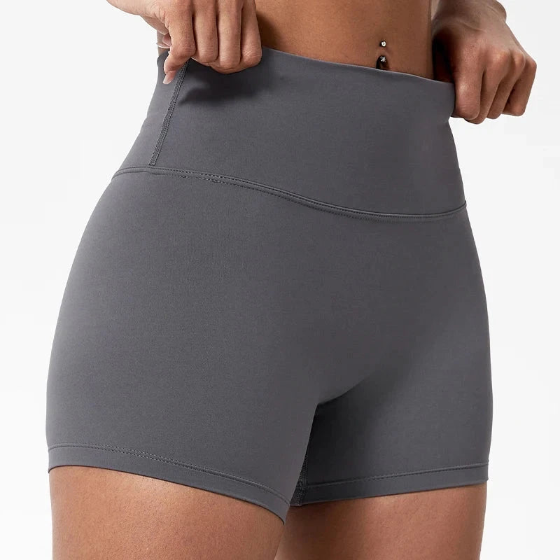 Women's high waist fitness leggings and cycling shorts by The Clothing Company Sydney, slim fit workout and yoga shorts in black