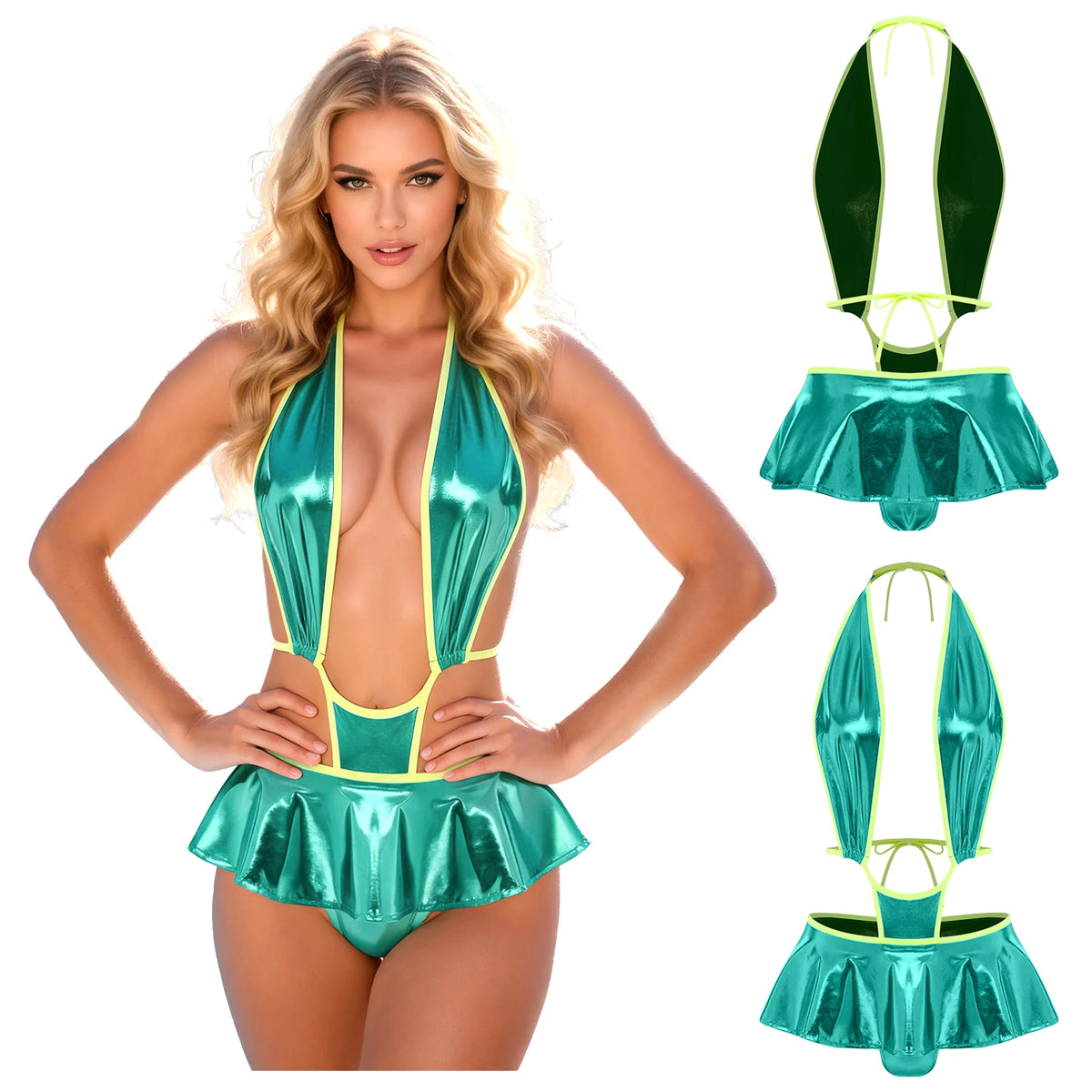 Women's one-piece micro bikini swimsuit by The Clothing Company Sydney, sleeveless beachwear bodysuit with a minimal design.