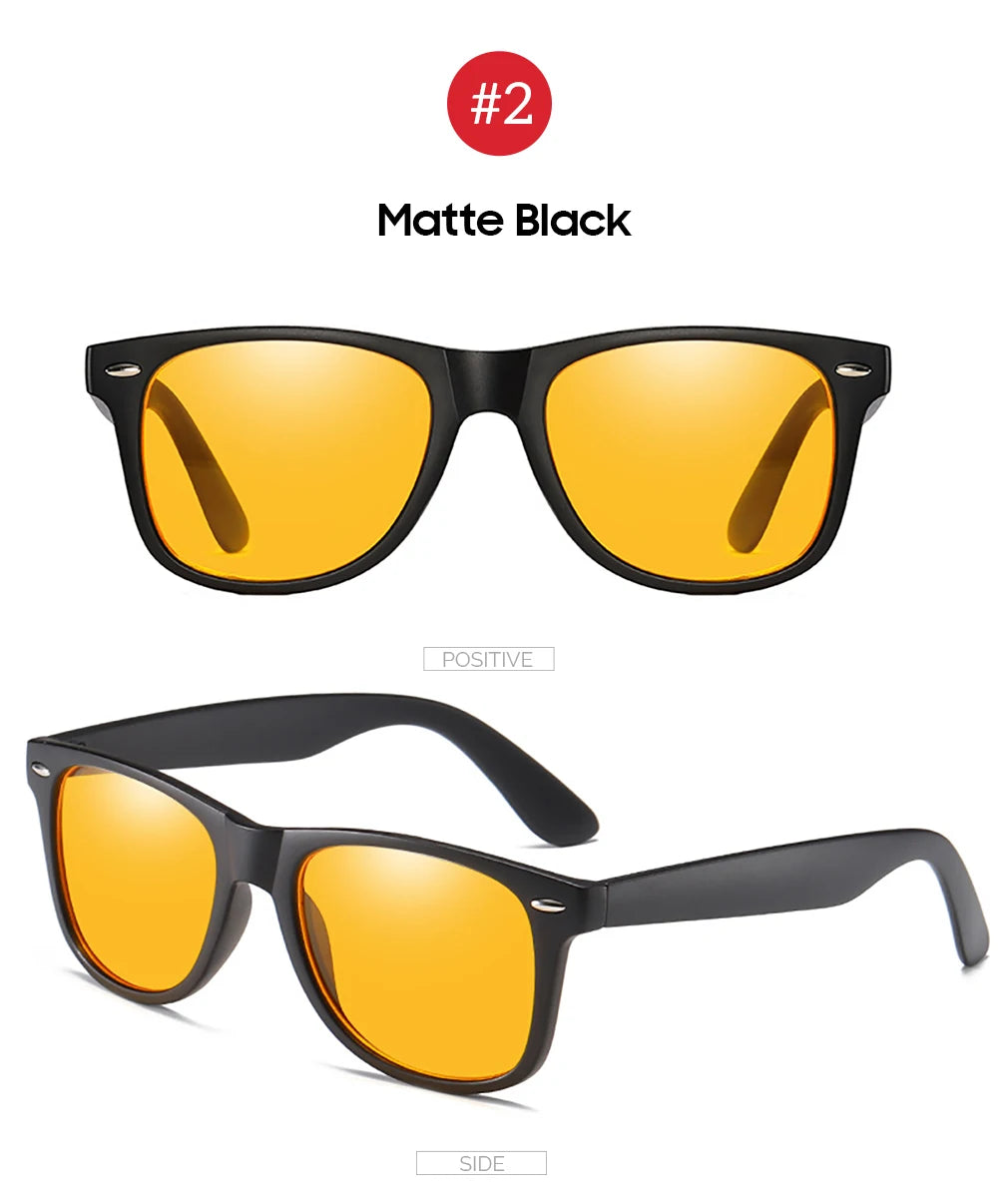 Square night vision blue light blocking glasses for men and women, computer eye protection and gaming eyewear in orange.