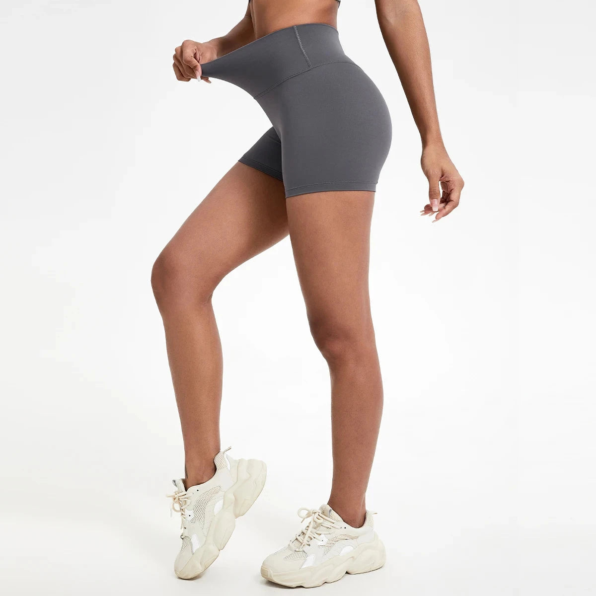 Women's high waist fitness leggings by The Clothing Company Sydney, slim fit gym shorts ideal for running and yoga workouts.