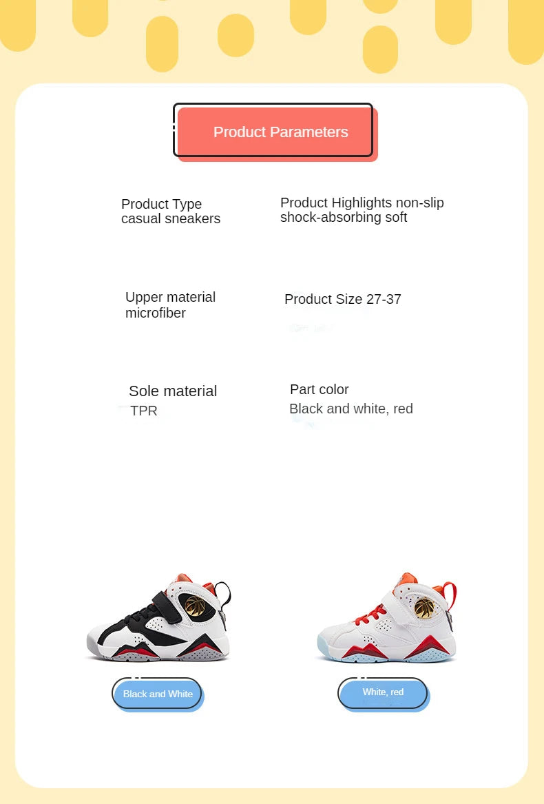Kids boys’ basketball shoes by The Clothing Company Sydney with non-slip outdoor sports sneakers, featuring durable design and vibrant color.