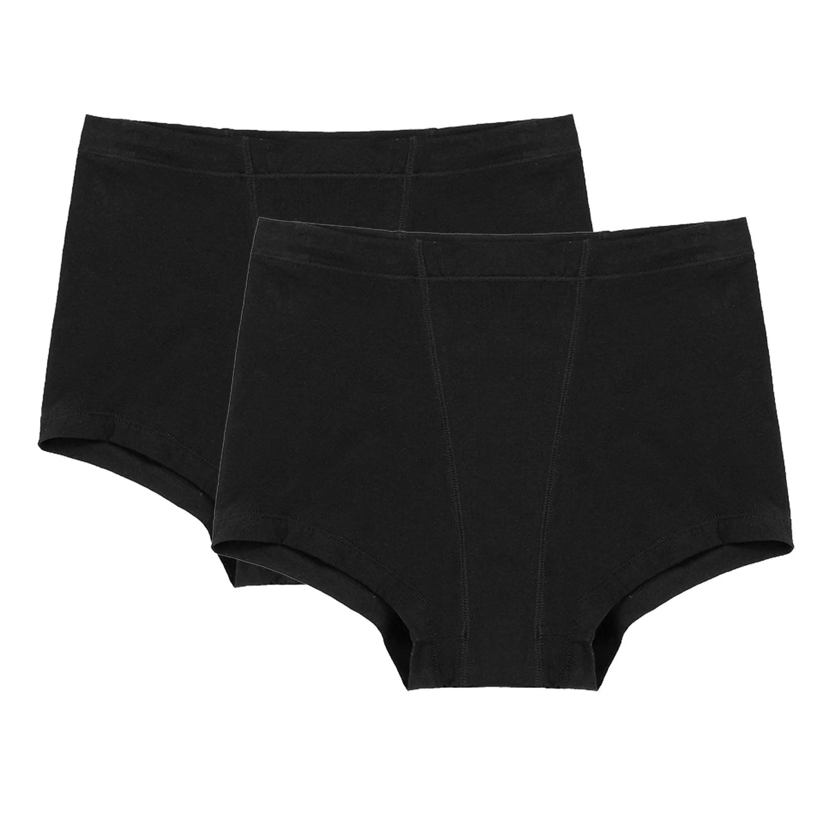 High-waist menstrual boxer shorts by The Clothing Company Sydney, cotton period underwear designed for comfort and leak protection.