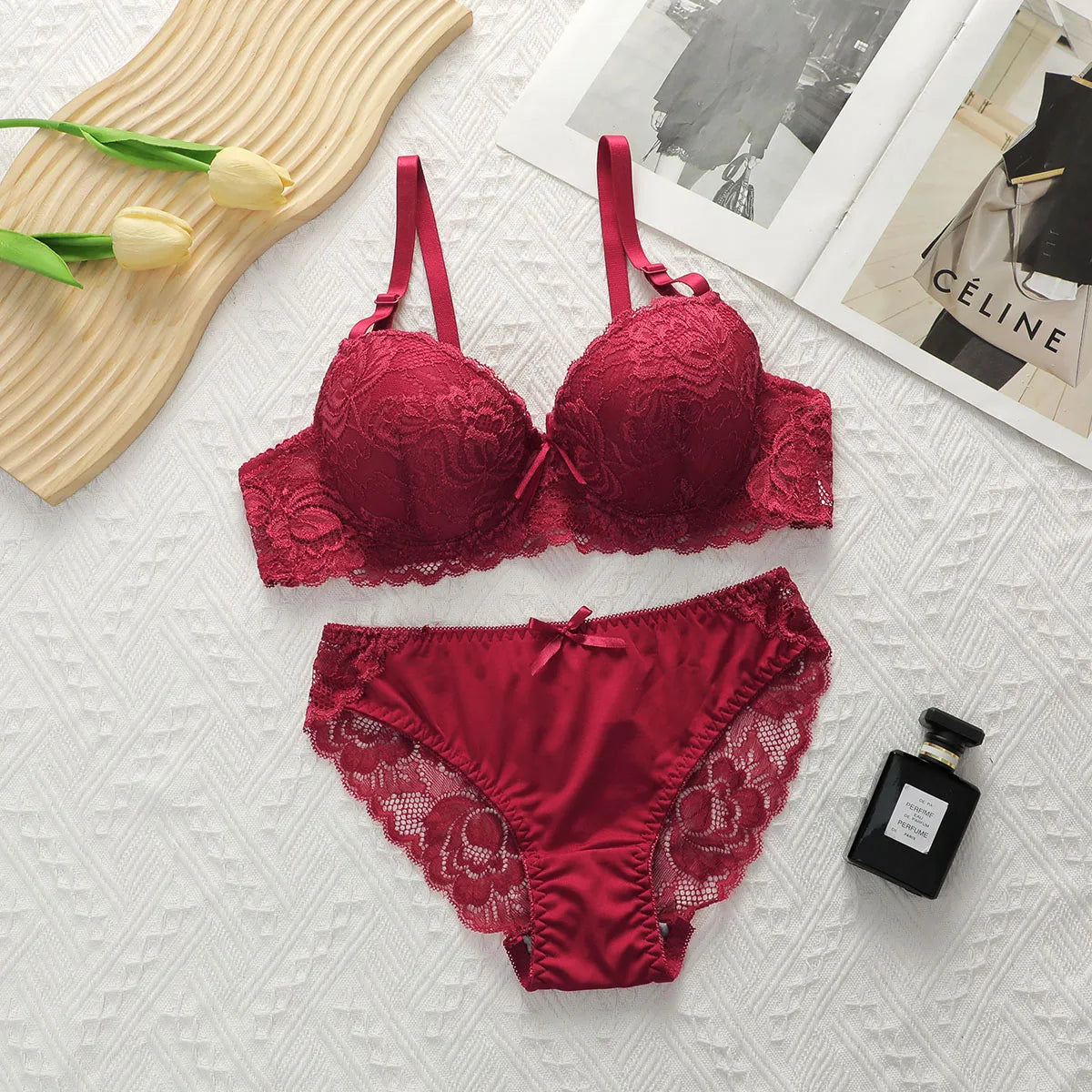 2 piece Multi-color Lingerie Push Up Flower Underwear Set The Clothing Company Sydney