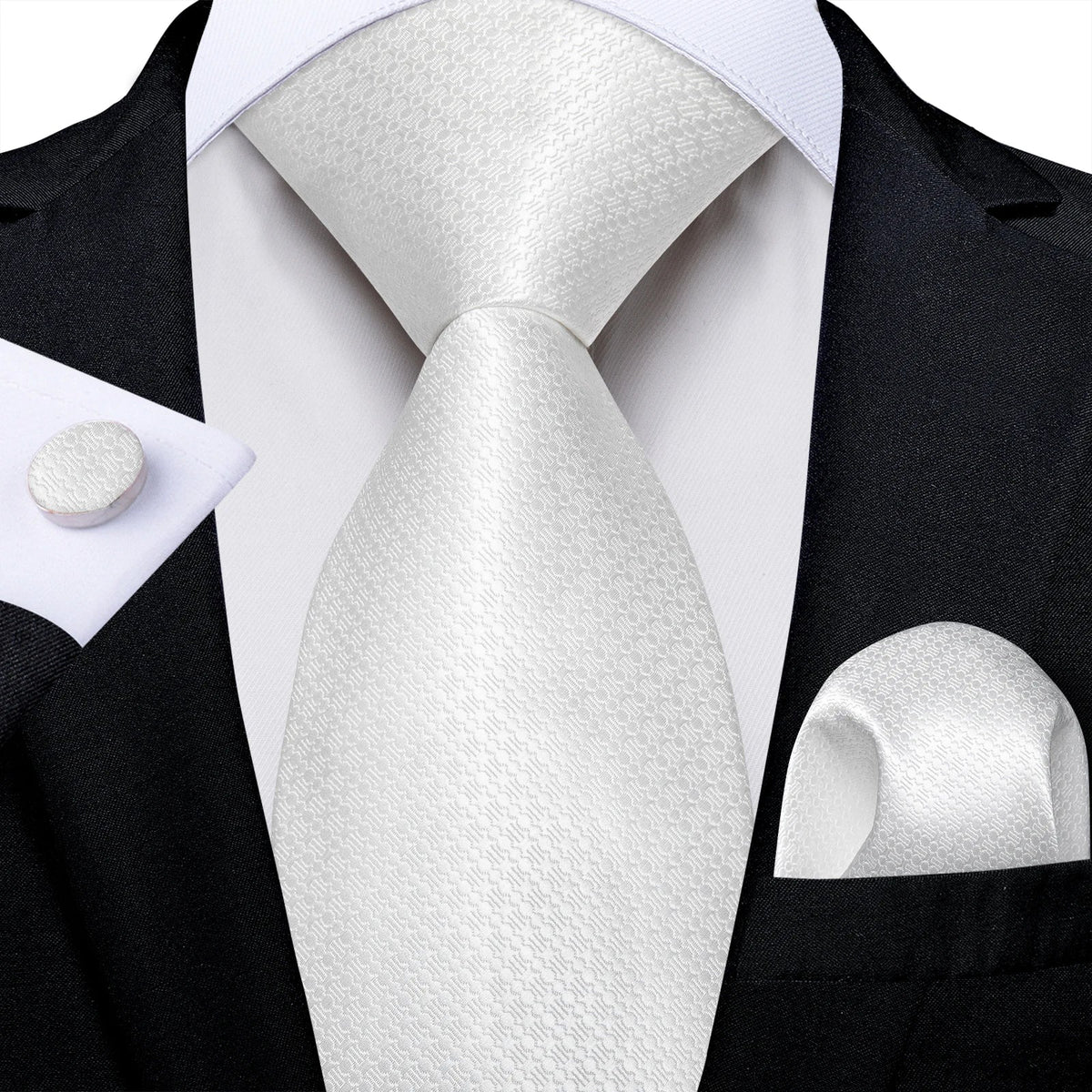 Men's gray paisley silk tie set with wedding tie, pocket square, and cufflinks from The Clothing Company Sydney.
