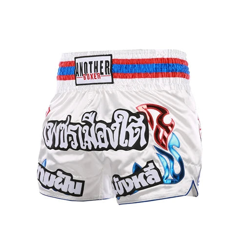 Unisex Muay Thai shorts from The Clothing Company Sydney, lightweight kickboxing and MMA training gear, shown in black with side logo.
