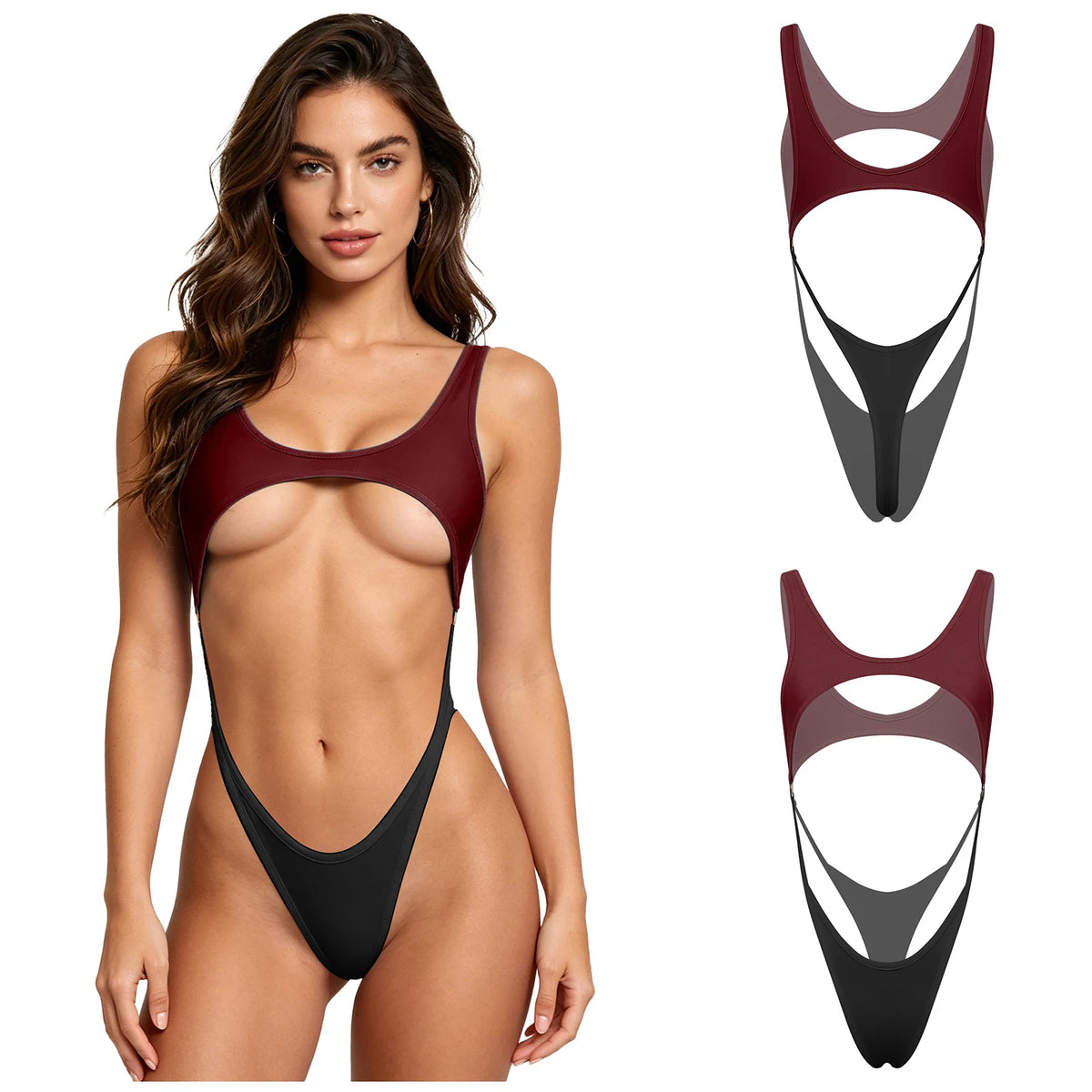 Women's one-piece swimsuit by The Clothing Company Sydney, sleeveless micro bikini bath suit with a sleek beachwear design.