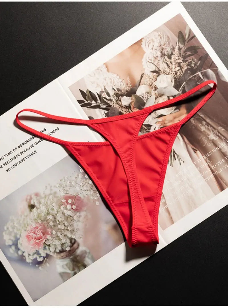 Seamless low waist leopard print G-string thong lingerie for women, made of ice silk, from The Clothing Company Sydney.
