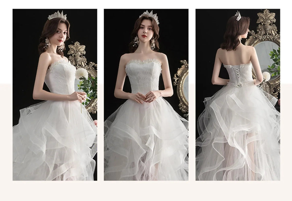 Long Back Light Wedding Dress Princess Fluffy Trailing Cake Skirt Wedding Dress The Clothing Company Sydney