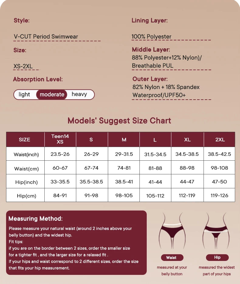 Men's menstrual swimsuit with heavy flow protection, recyclable swimwear panties and swim skirt by The Clothing Company Sydney.