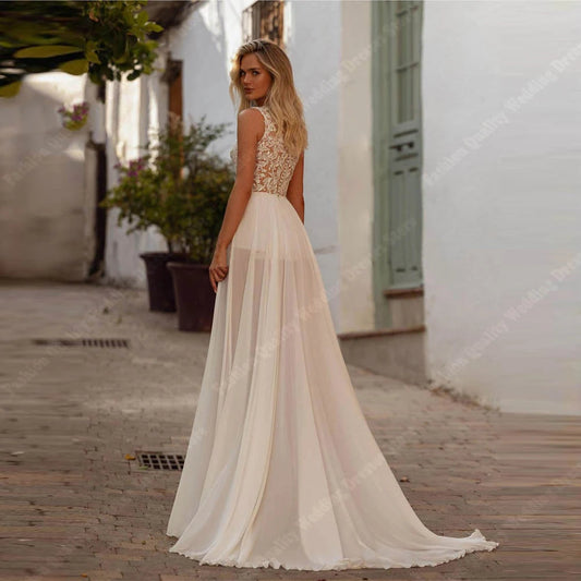 Elegant Halter Sleeveless Women Wedding Dresses A-Line Bridal Gowns The Clothing Company Sydney